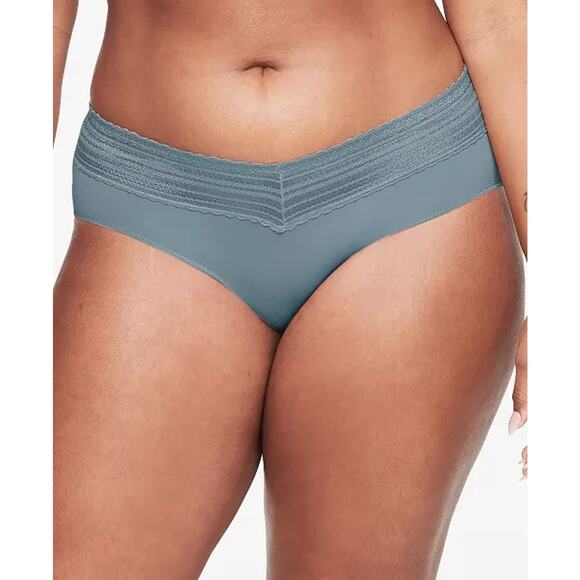 Warners Dig-Free Comfort Waist with Lace Microfiber Hipster, Smoke, Size M 0503 - Picture 1 of 3